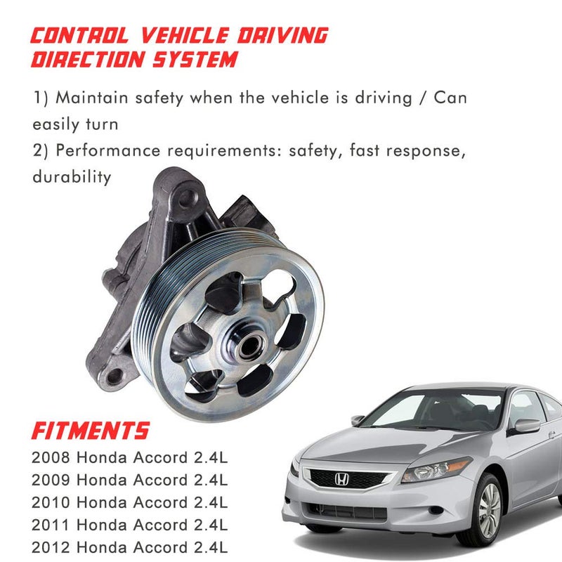 Apeixoto Power Steering Pump Replacement for 2008 2009 2010 2011 2012 Honda Accord with 2.4L Engine OE Replace # 21-5495 Power Steering Pump - Image 3